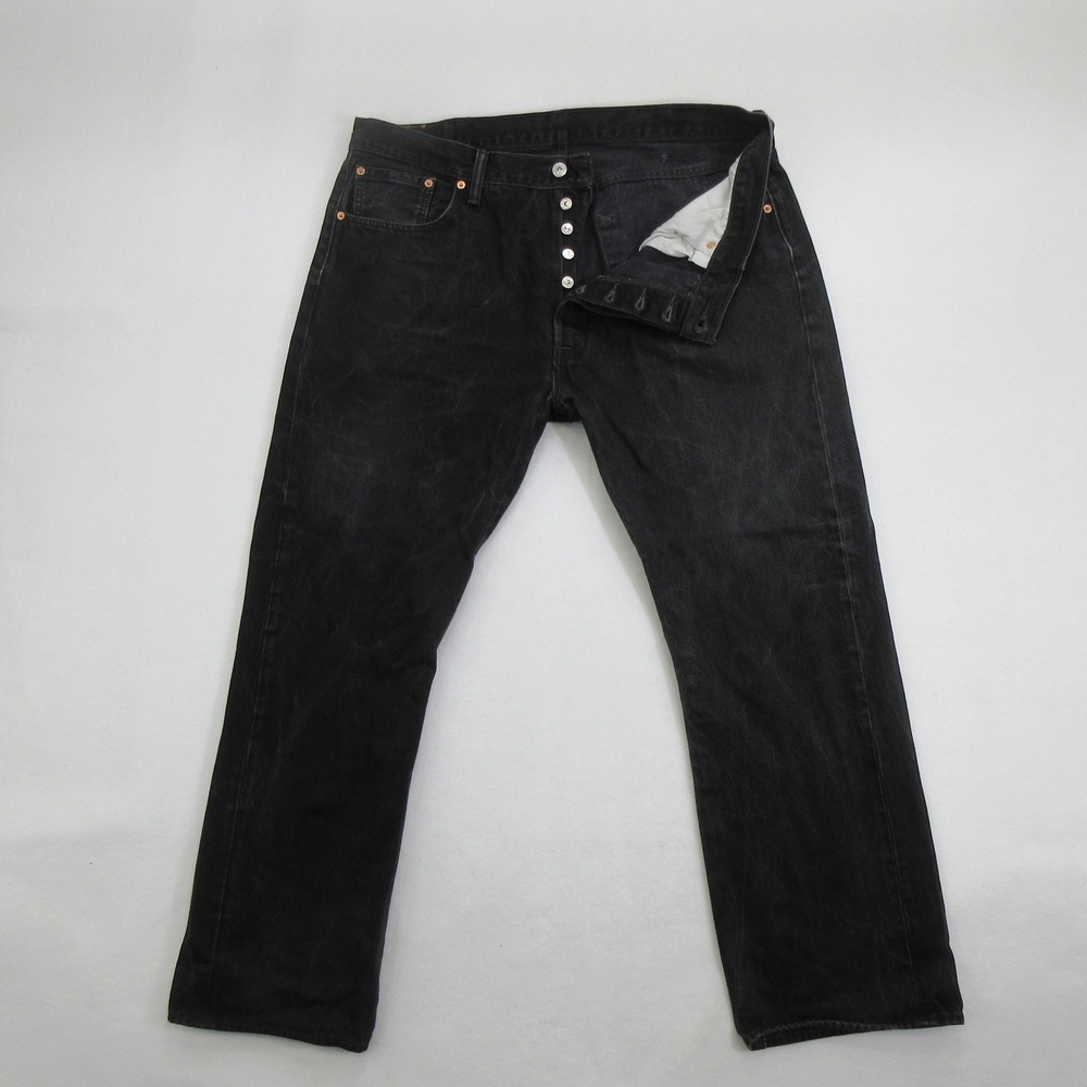 Levi's 501 Original Fit Men's Jeans Size 40x30 Black Straight Leg Denim